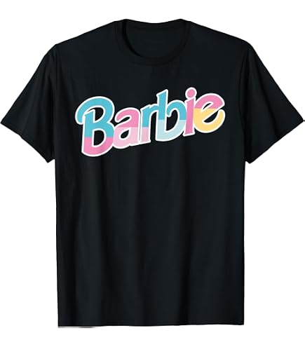 Amazon.com: Barbie Logo Pastel 80s Shapes T-Shirt : Clothing